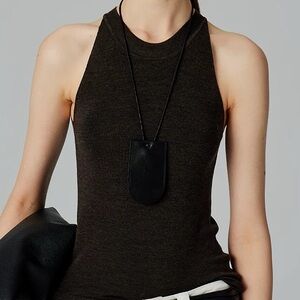 Superfine Wool Brown Sleeveless Top